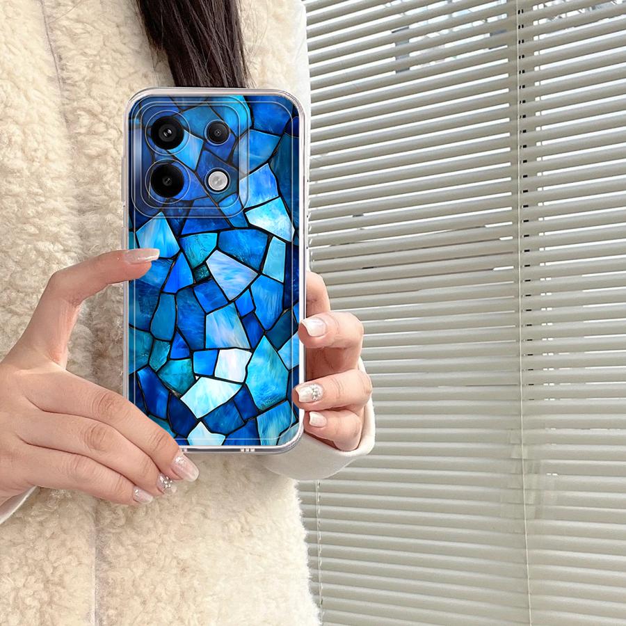 Xiaomi Redmi Note 13 - غطاء هاتف ناعم بنمط زهور ونافذة