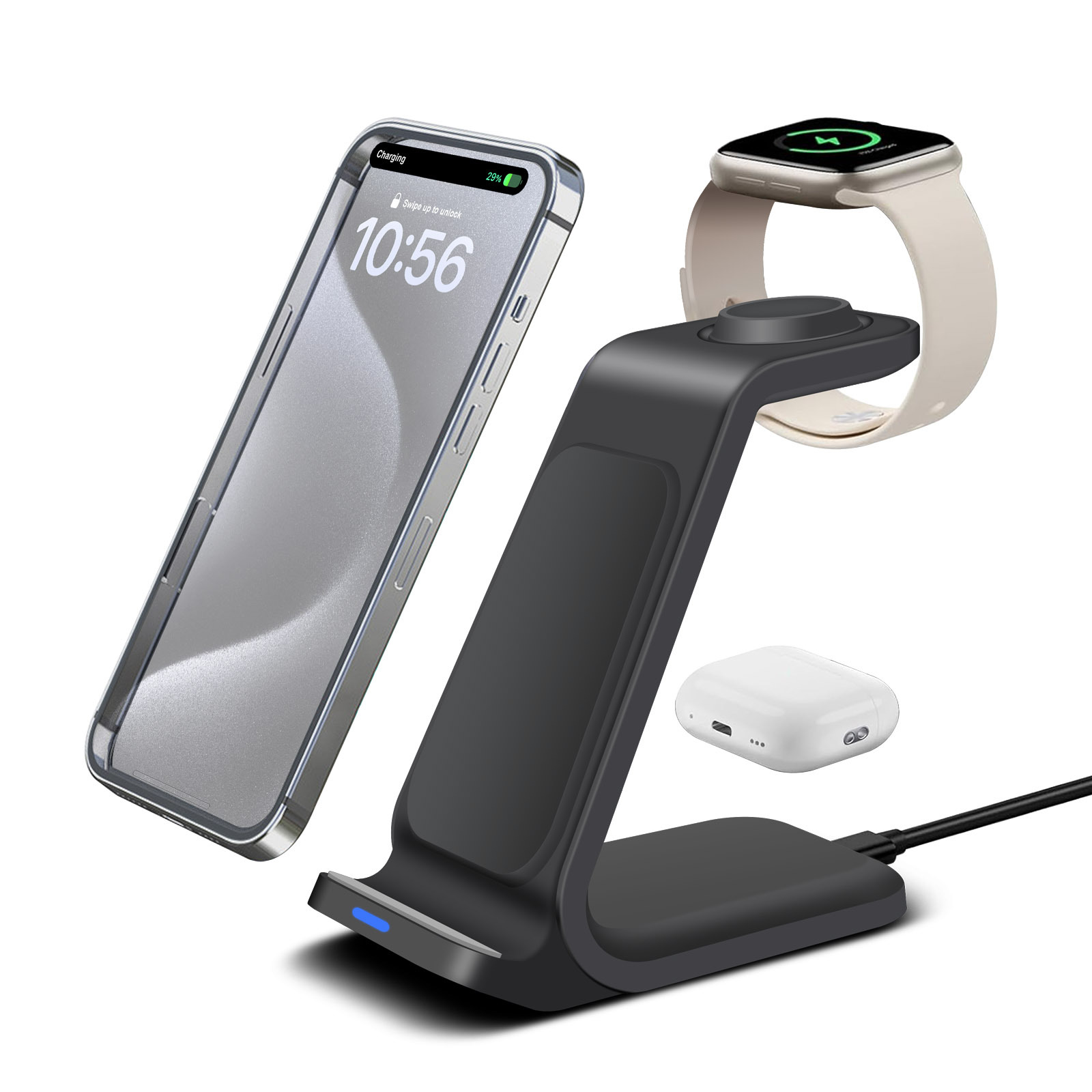 محطة شحن 3 في 1 لهاتف iPhone،  - مراجعة Smartwatch X وسعره