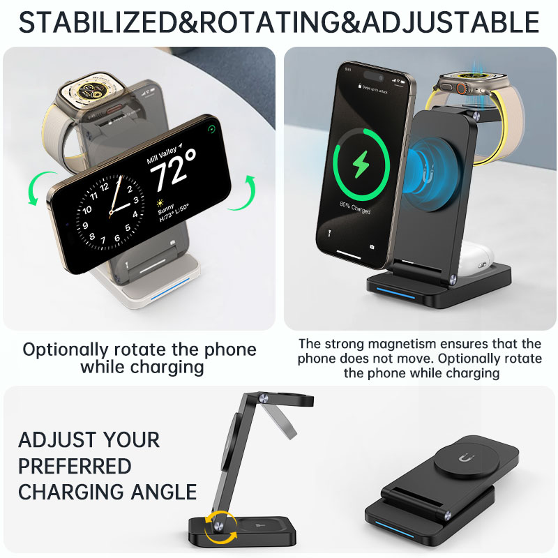 شاحن لاسلكي 3 في 1 مع حامل مكت - مراجعة Watch Charging Dock وسعره