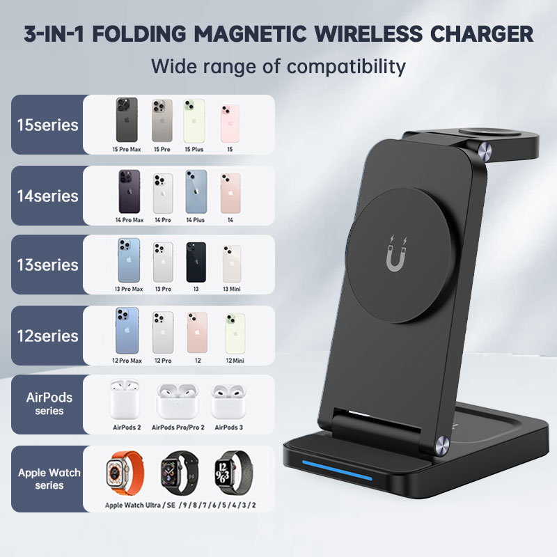 شاحن لاسلكي 3 في 1 مع حامل مكت - مراجعة Watch Charging Dock وسعره